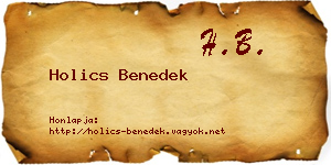 Holics Benedek névjegykártya